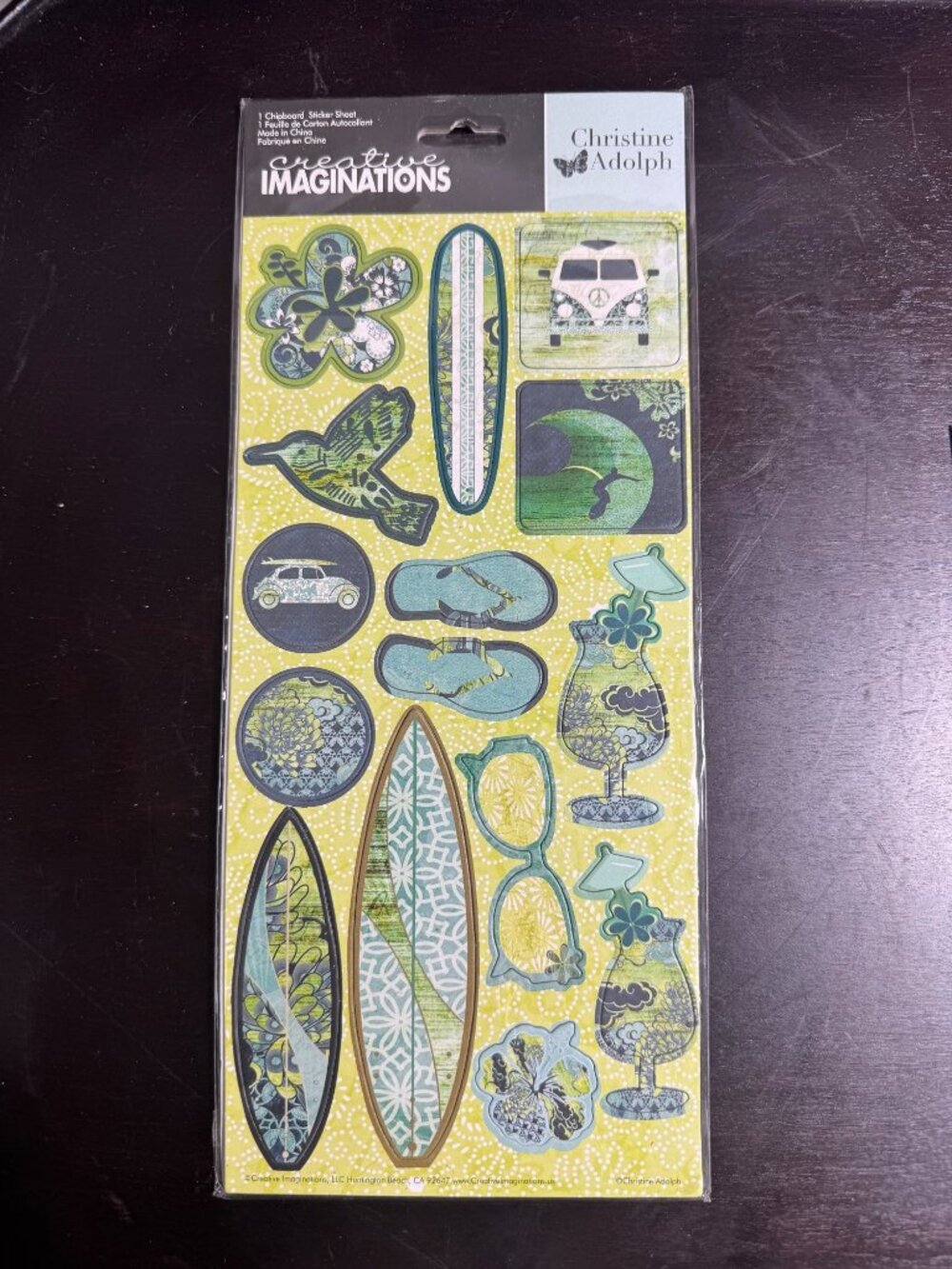 Creative Imaginations Christine Adolph Tropical-Themed Sticker Sheet